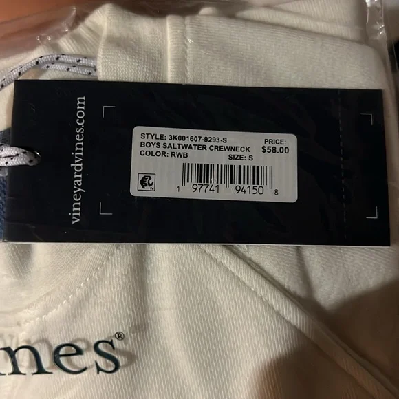 Vineyard Vines White and Blue Striped Kids Sweater - Picture 5 of 5